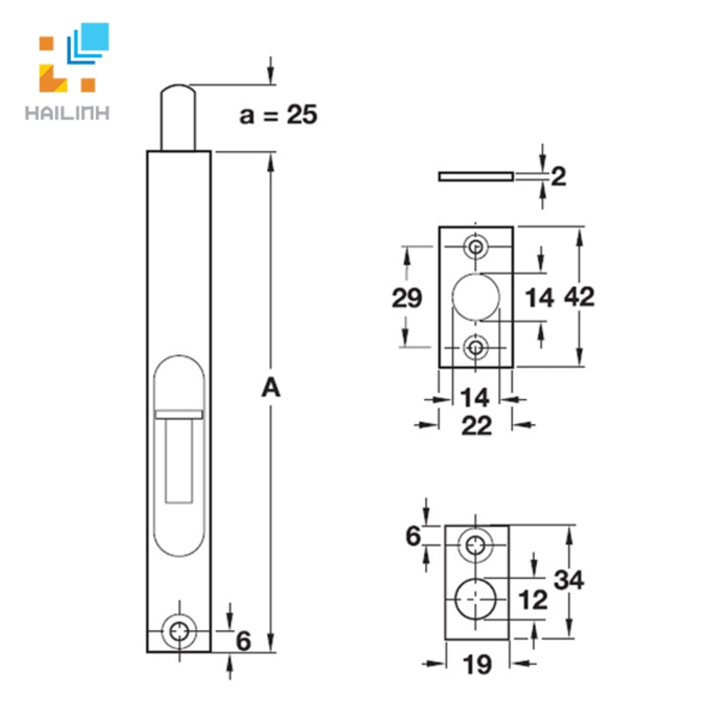 Chốt cửa Hafele 489.71.411