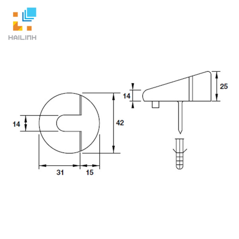 Chặn cửa Hafele 937.56.526