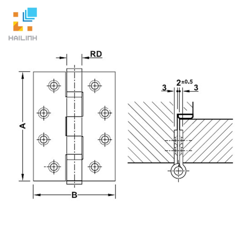 Bản lề lá Hafele 926.98.068