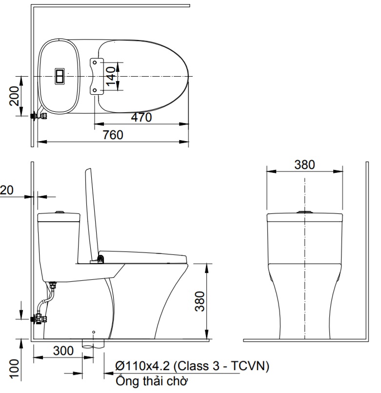 ban ve ky thuat bon cau thong minh inax AC-959A+CW-KA22AVN