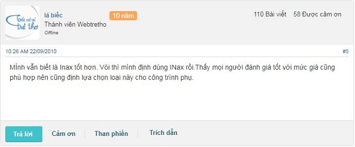 danh gia cua nguoi dung ve voi chau cam ung inax anh 2